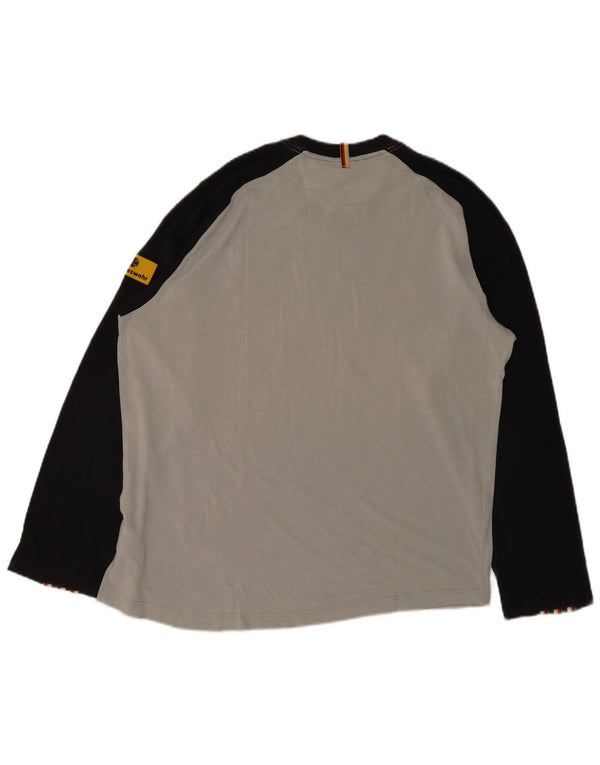 Adidas Mens Graphic Top Manga Larga UK 44/46 Grande Gris Colorblock Modal