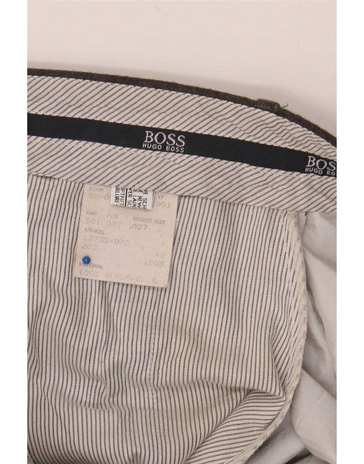 Hugo Boss Pantalón de traje con pinzas para hombre W36 L30 Gris Lana nueva