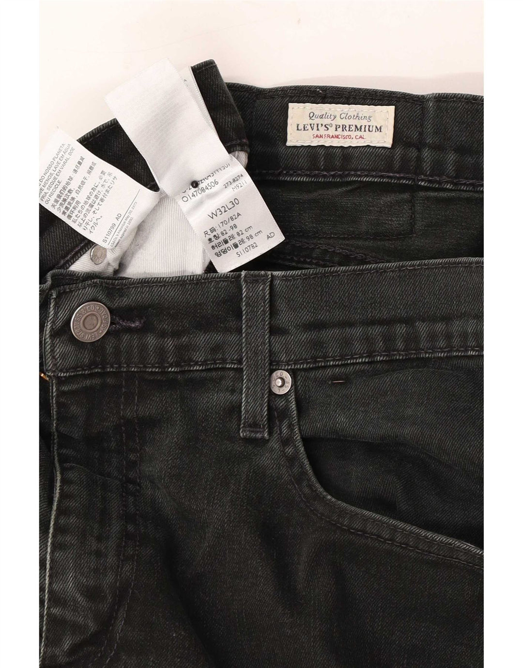 Levi's Hombre 511 Slim Jeans W32 L30 Algodón Negro