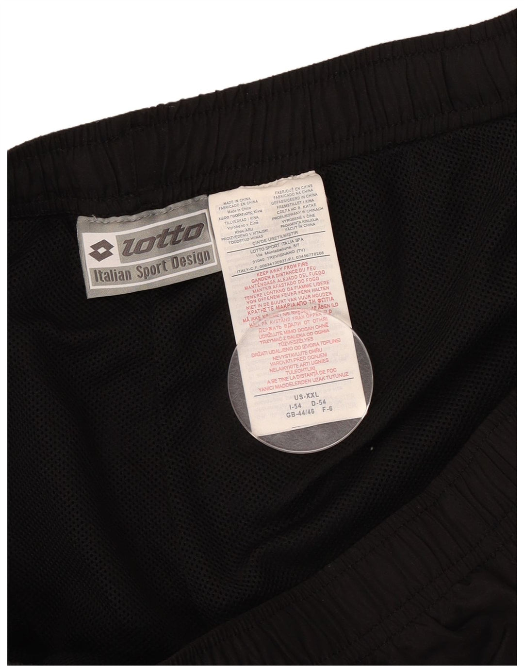 Lotto Pantalón Chándal Hombre UK 44/46 2XL Negro Poliéster