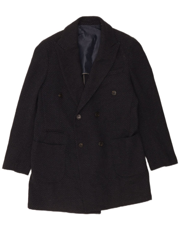 Sirmoney Chaqueta Blazer De Doble Botonadura Para Hombre IT 52 XL Lana Manchada Azul Marino