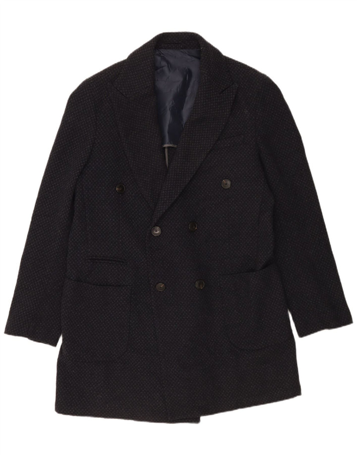 Sirmoney Chaqueta Blazer De Doble Botonadura Para Hombre IT 52 XL Lana Manchada Azul Marino