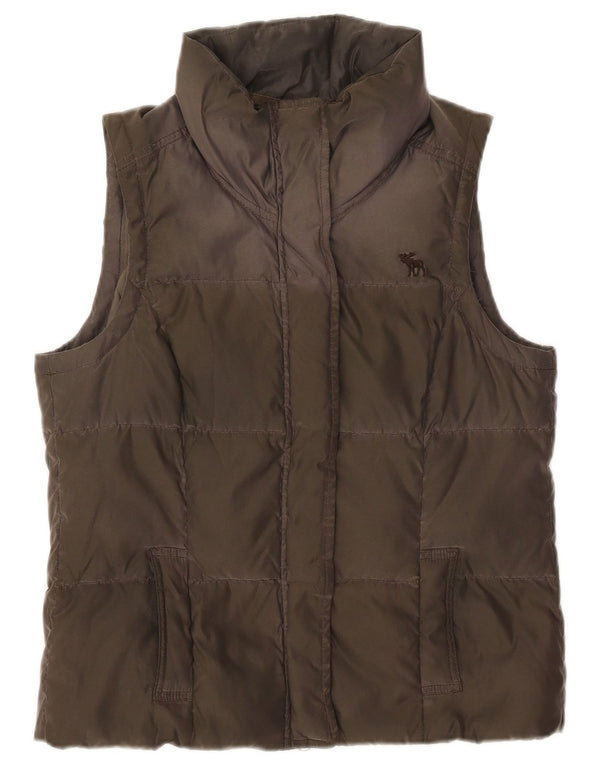 Abercrombie & Fitch Chaleco acolchado para mujer UK 44 Grande Caqui Poliéster