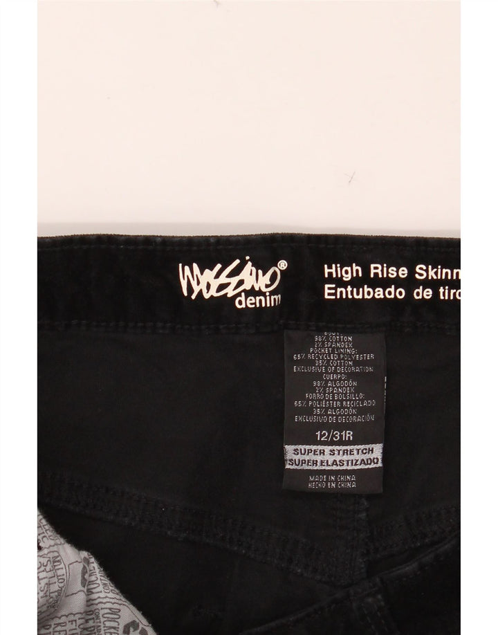 MOSSIMO Pantalones casuales ajustados de cintura alta para mujer US 12 Large W31 L29 Negro