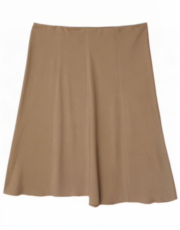 Marks & Spencer Falda acampanada para mujer UK 18 XL W38 Viscosa a cuadros beige