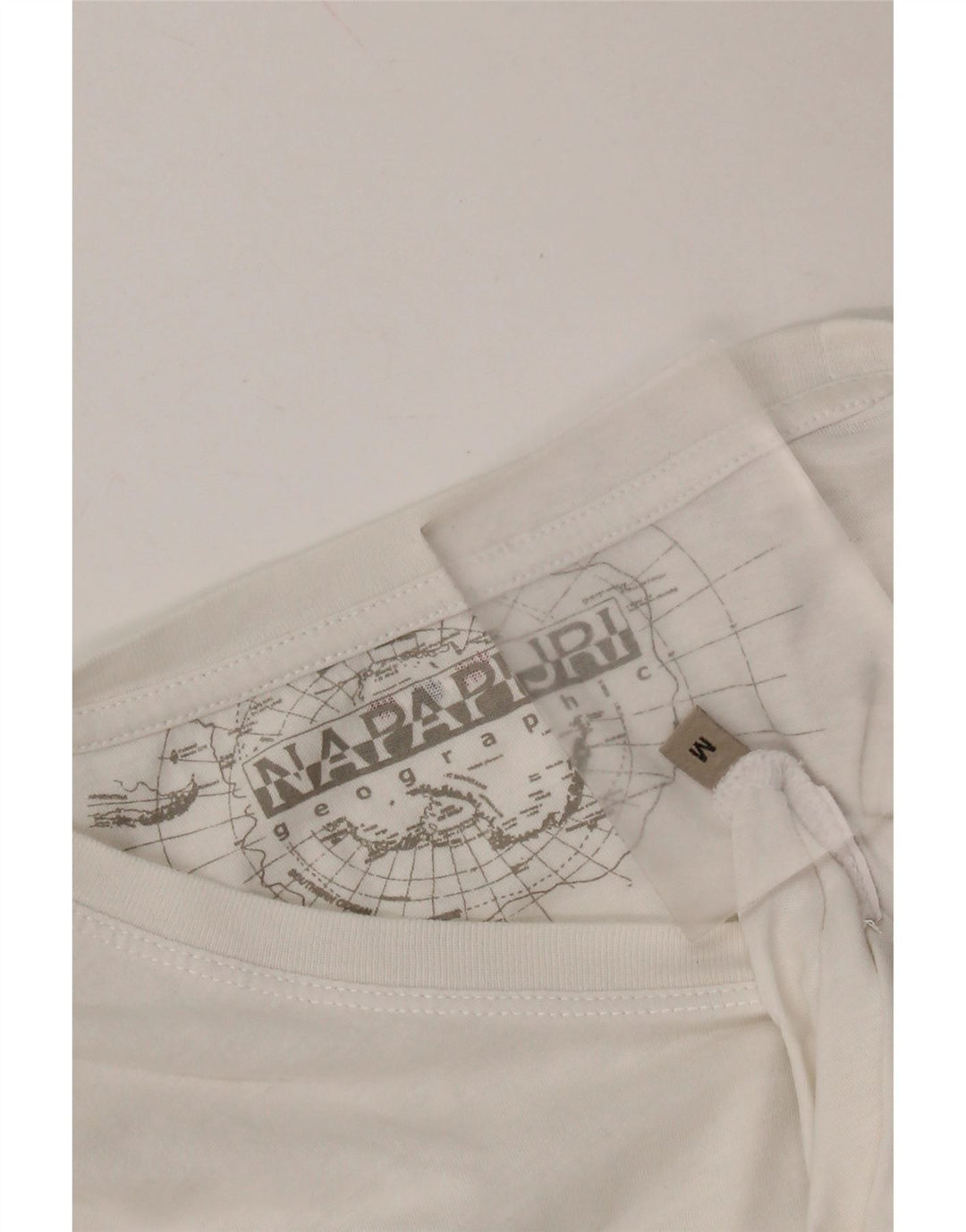 NAPAPIJRI Camiseta con gráfico geográfico para mujer UK 44 Medium White