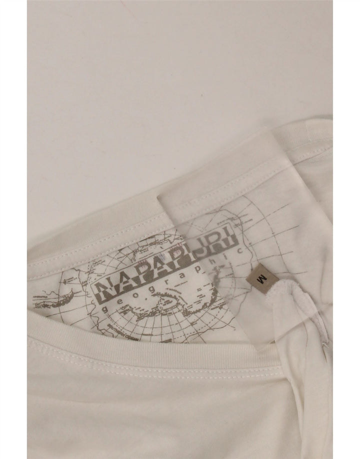 NAPAPIJRI Camiseta con gráfico geográfico para mujer UK 44 Medium White
