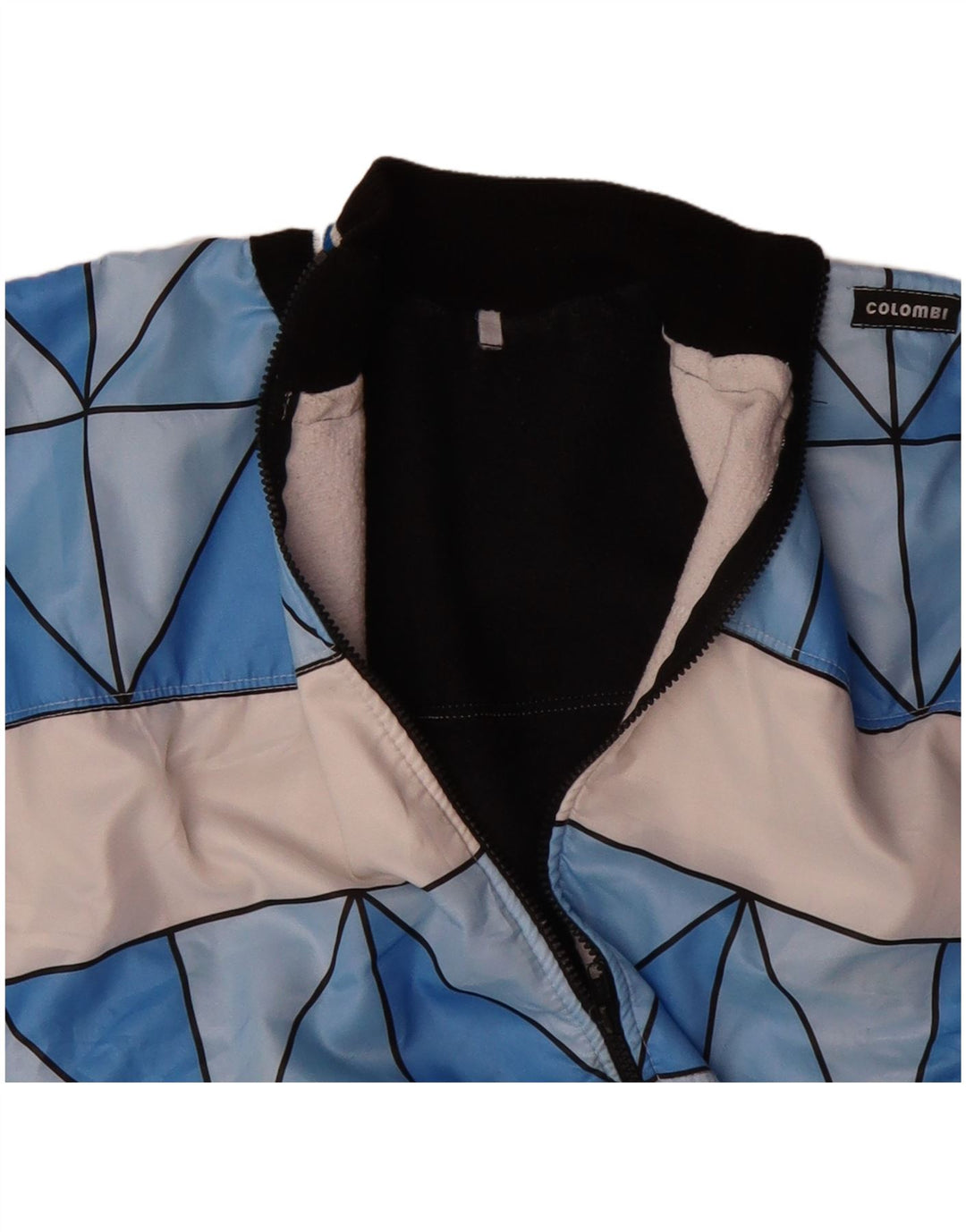 VINTAGE Mens Tracksuit Top Jacket Medium Blue Geometric