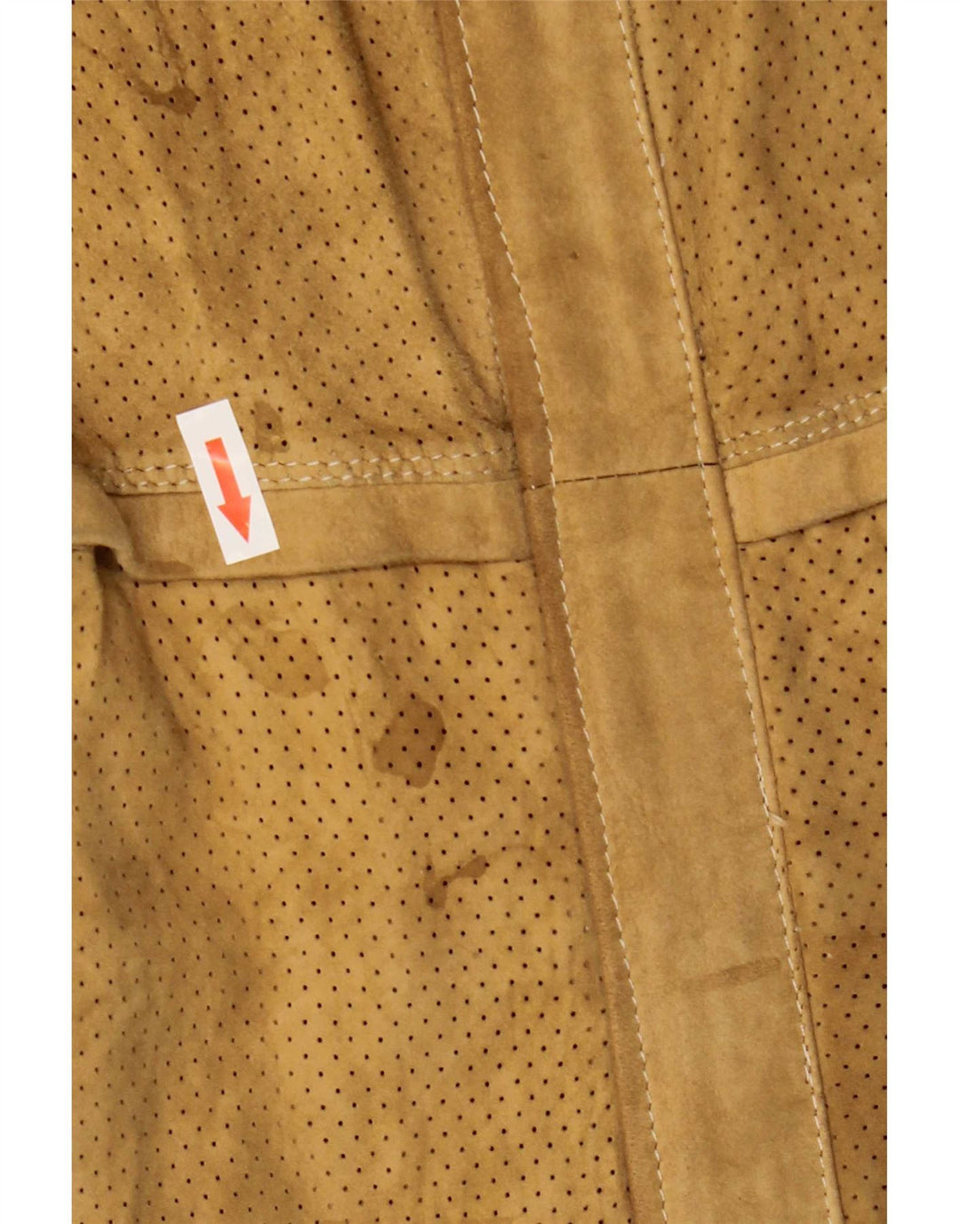 Vintage hombres ante chaqueta Reino Unido 34 XS Beige