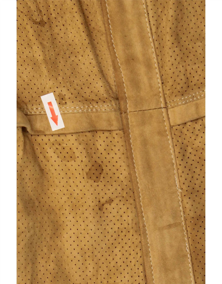 Vintage hombres ante chaqueta Reino Unido 34 XS Beige