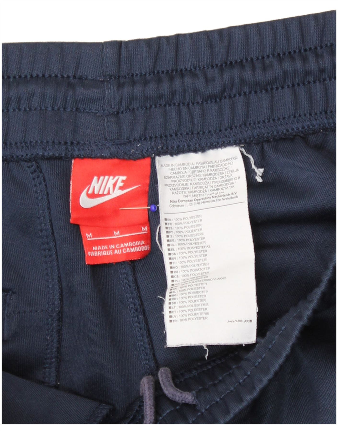 Pantalón corto deportivo Nike para hombre Poliéster color block azul marino mediano