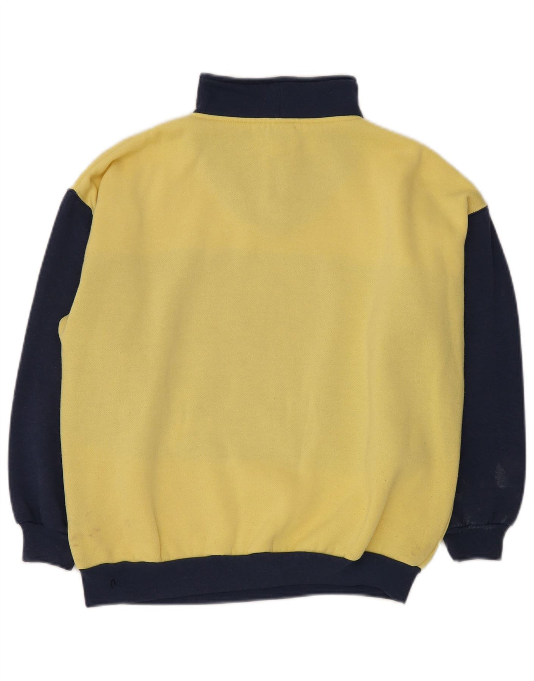 DASH Hombre Sudadera con cuello con botones y gráfico tipo jersey en bloques de color amarillo medio