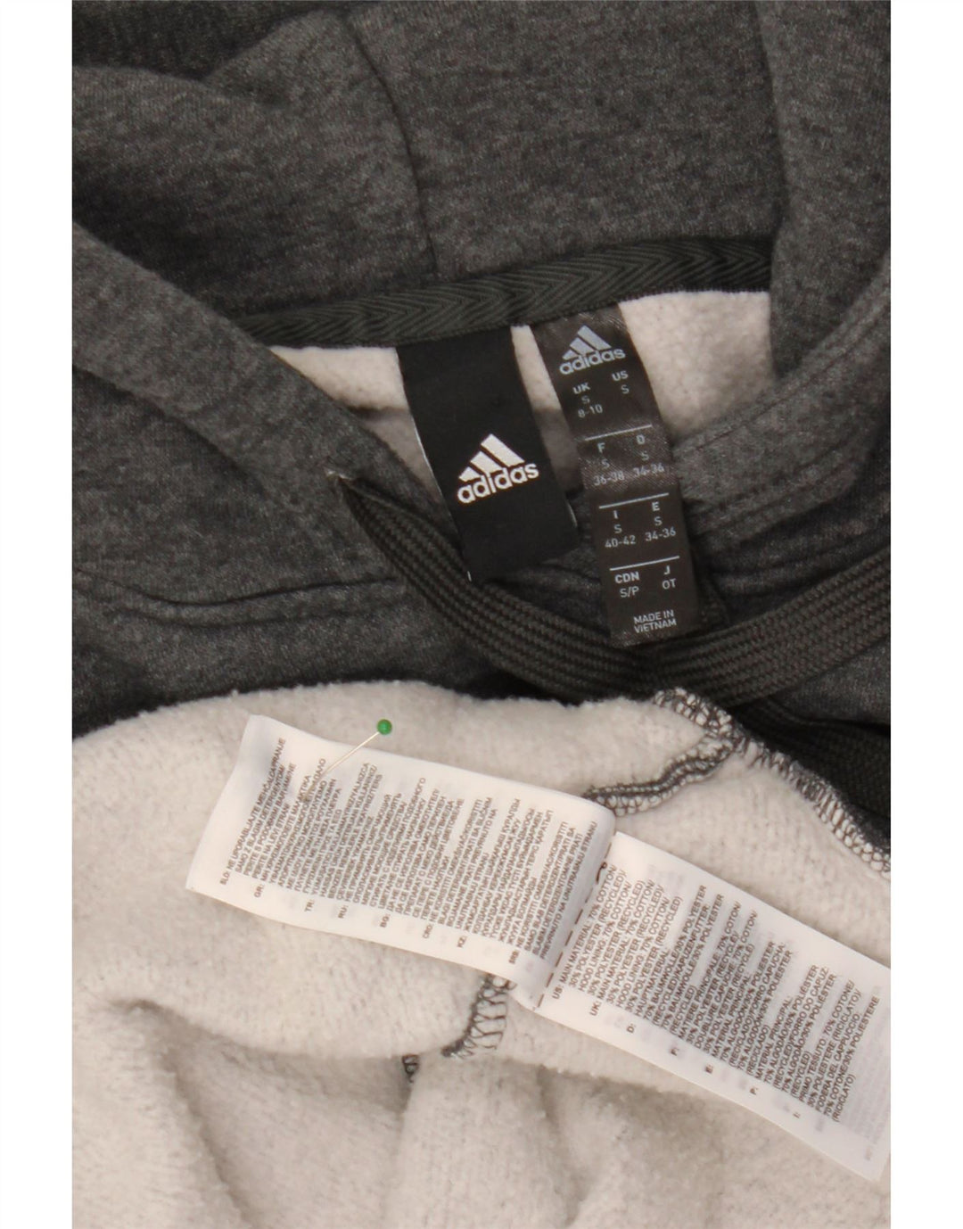 ADIDAS Sudadera con capucha gráfica para mujer Reino Unido 8/10 Pequeño Gris Algodón