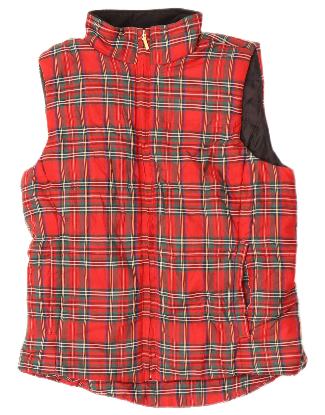 Chaps Chaleco acolchado para mujer UK 44 Poliéster a cuadros rojos medianos