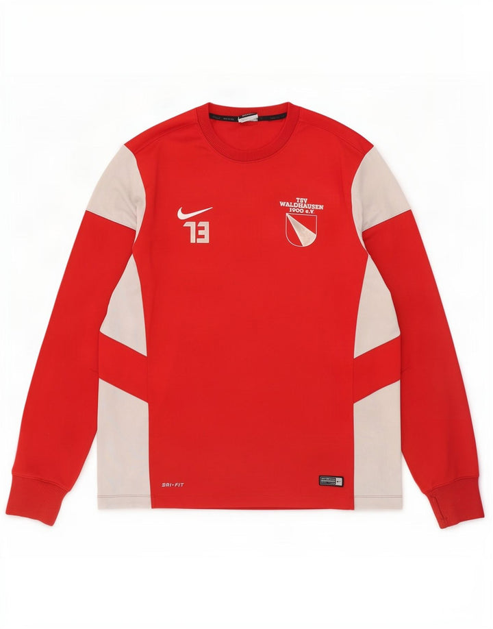 Nike Camiseta Dri Fit Graphic De Manga Larga Para Hombre Poliéster Color Block Rojo Grande