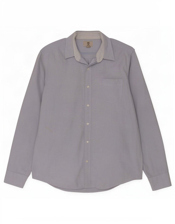 Camisa Timberland Hombre Regular Fit Algodón Azul Medio