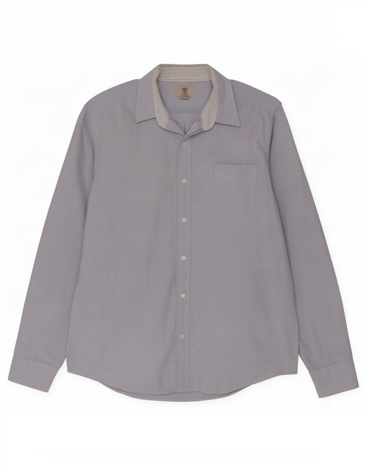 Camisa Timberland Hombre Regular Fit Algodón Azul Medio