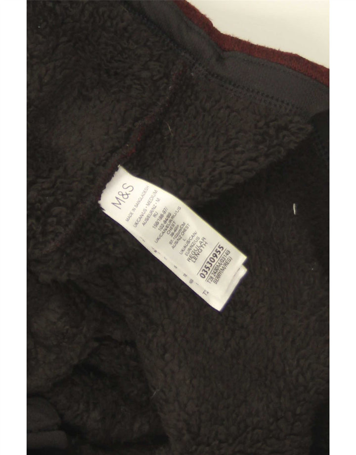 Marks & Spencer Chaqueta tipo chándal Sherpa para hombre Poliéster burdeos medio