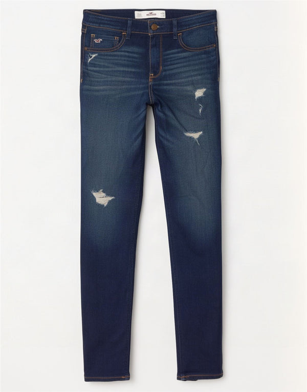 Hollister Jeans Ajustados Desgastados para Mujer US 3 Small W26 L31 Azul Marino