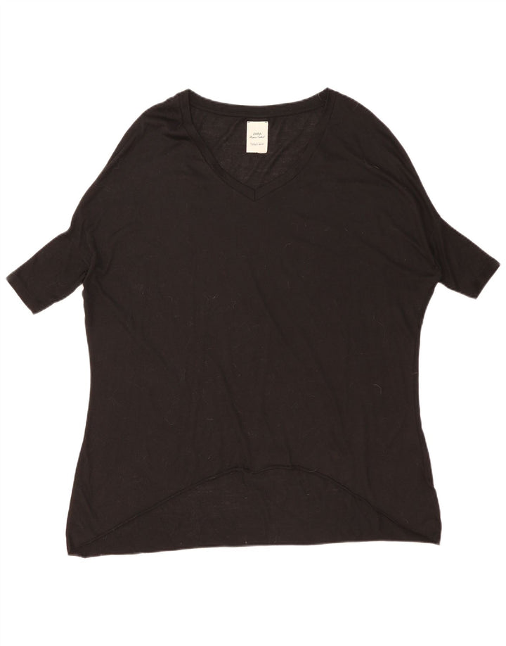 Zara Mujer Top Túnica Extragrande Reino Unido 10 Pequeño Negro