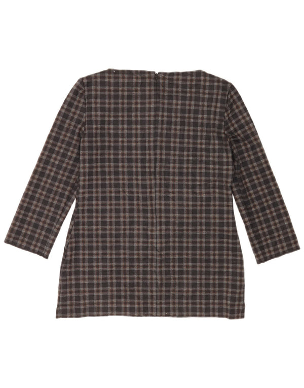 Marks & Spencer Blusa de manga 3/4 para mujer UK 8 Small Grey Check