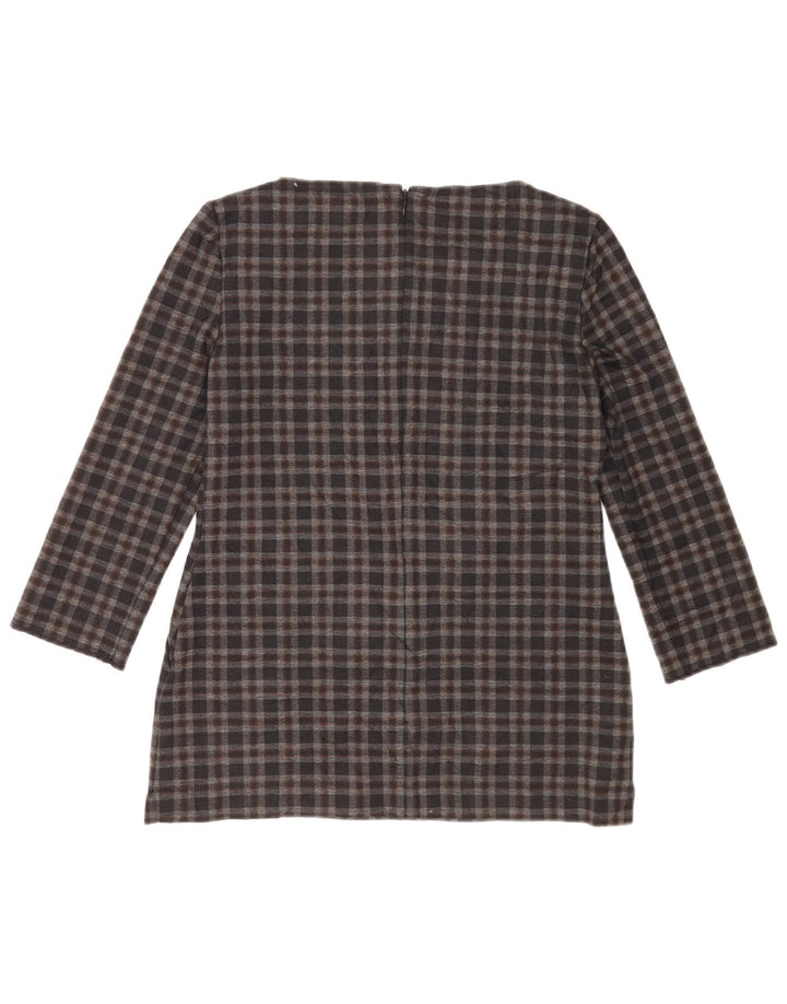 Marks & Spencer Blusa de manga 3/4 para mujer UK 8 Small Grey Check
