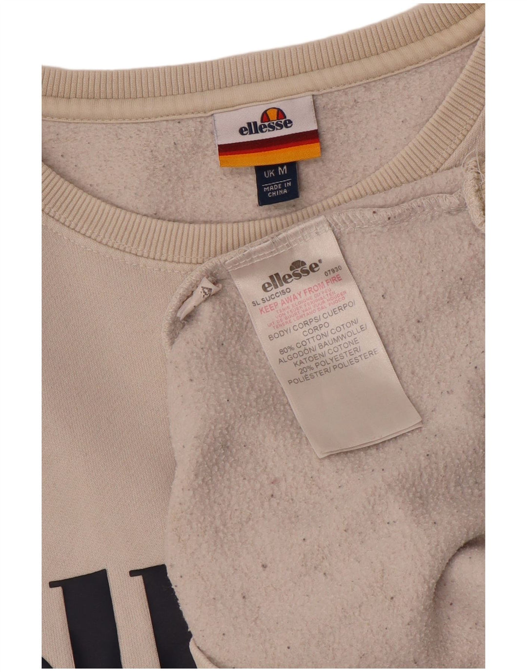 Ellesse - Sudadera gráfica para mujer, talla 40, algodón blanco mediano