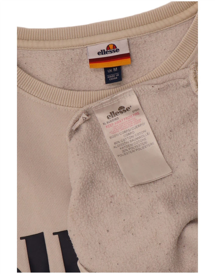 Ellesse - Sudadera gráfica para mujer, talla 40, algodón blanco mediano