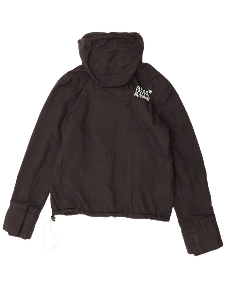 Superdry Chaqueta cortavientos con capucha Windcheater para mujer, talla 40, talla M, color negro