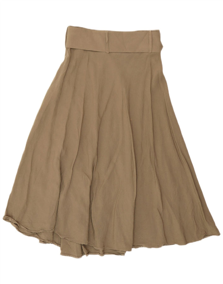Zara Mujer Falda Acampanada Mediana W28 Caqui