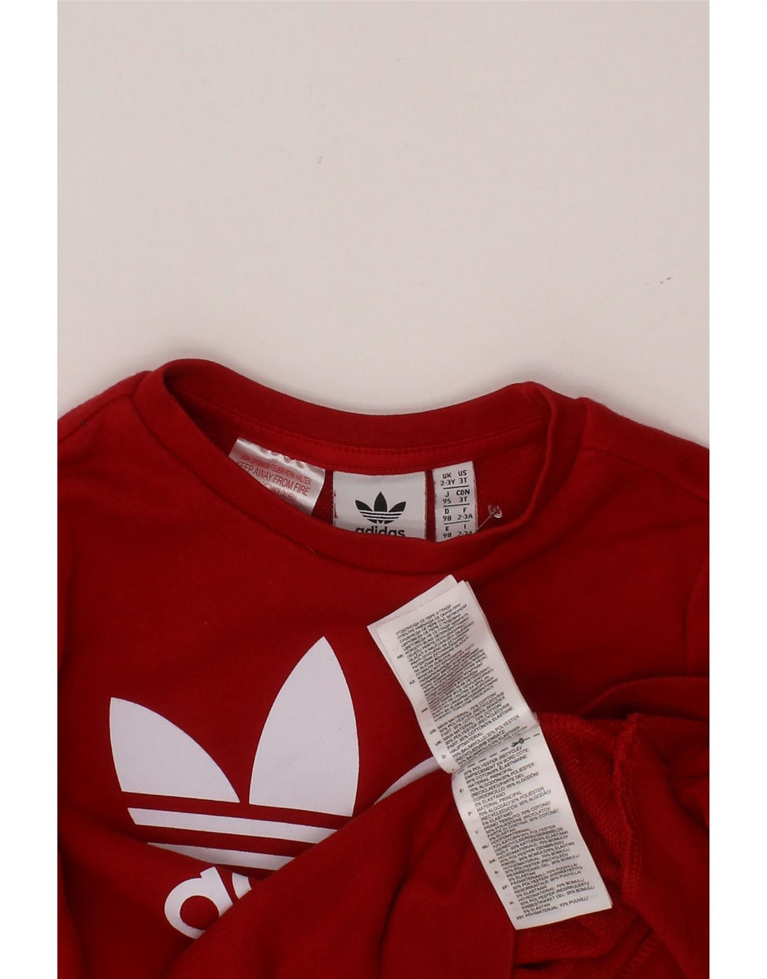 ADIDAS Sudadera estampada para niña Jumper 2-3 años Algodón rojo
