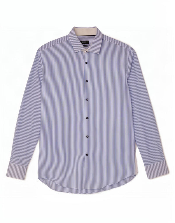 Hugo Boss Camisa ajustada para hombre Talla 41 16 Raya azul grande