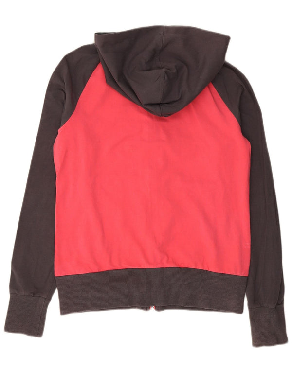 Puma Sudadera con capucha y cremallera para mujer UK 12 Algodón color block rosa mediano