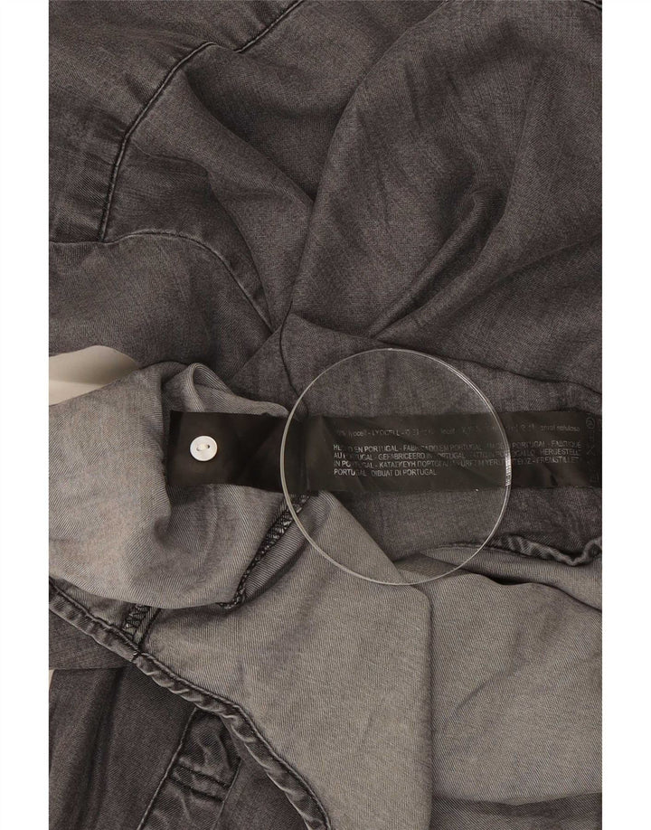 Zara Camisa tipo jersey de manga 3/4 de gran tamaño para mujer Reino Unido 46 Lyocell gris grande