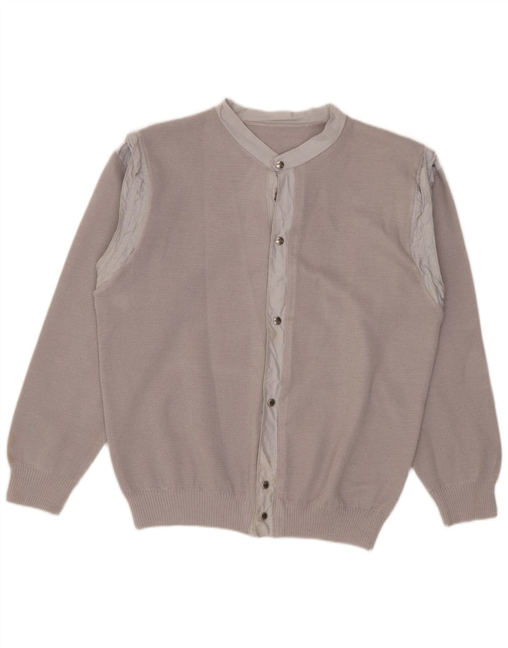 Vintage mujer Cardigan suéter Reino Unido 12 gris medio