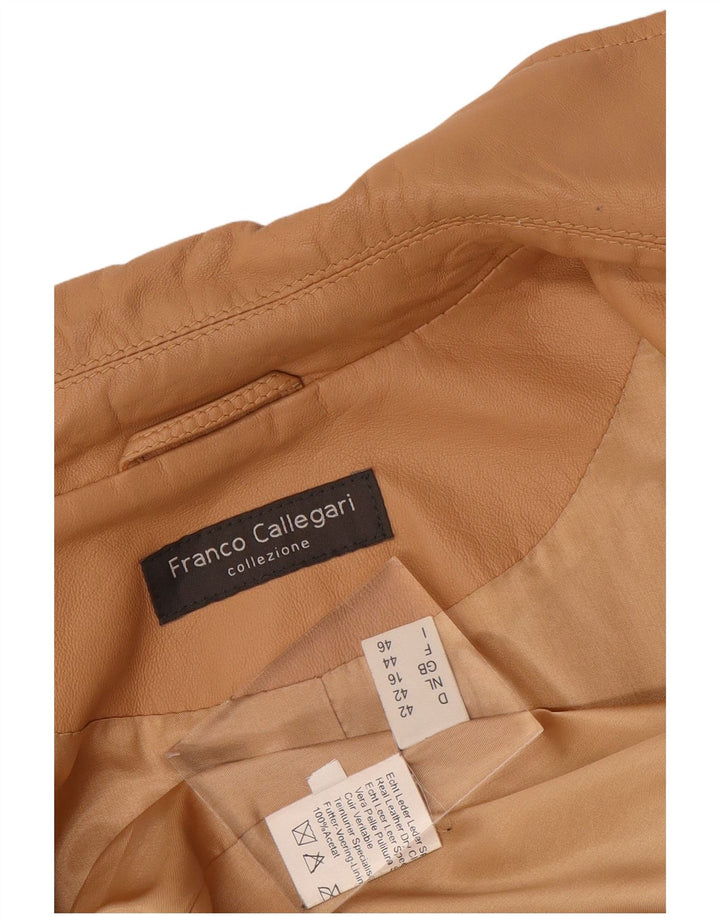 Franco Callegari Chaqueta de cuero bomber para mujer Reino Unido 46 Cuero beige grande
