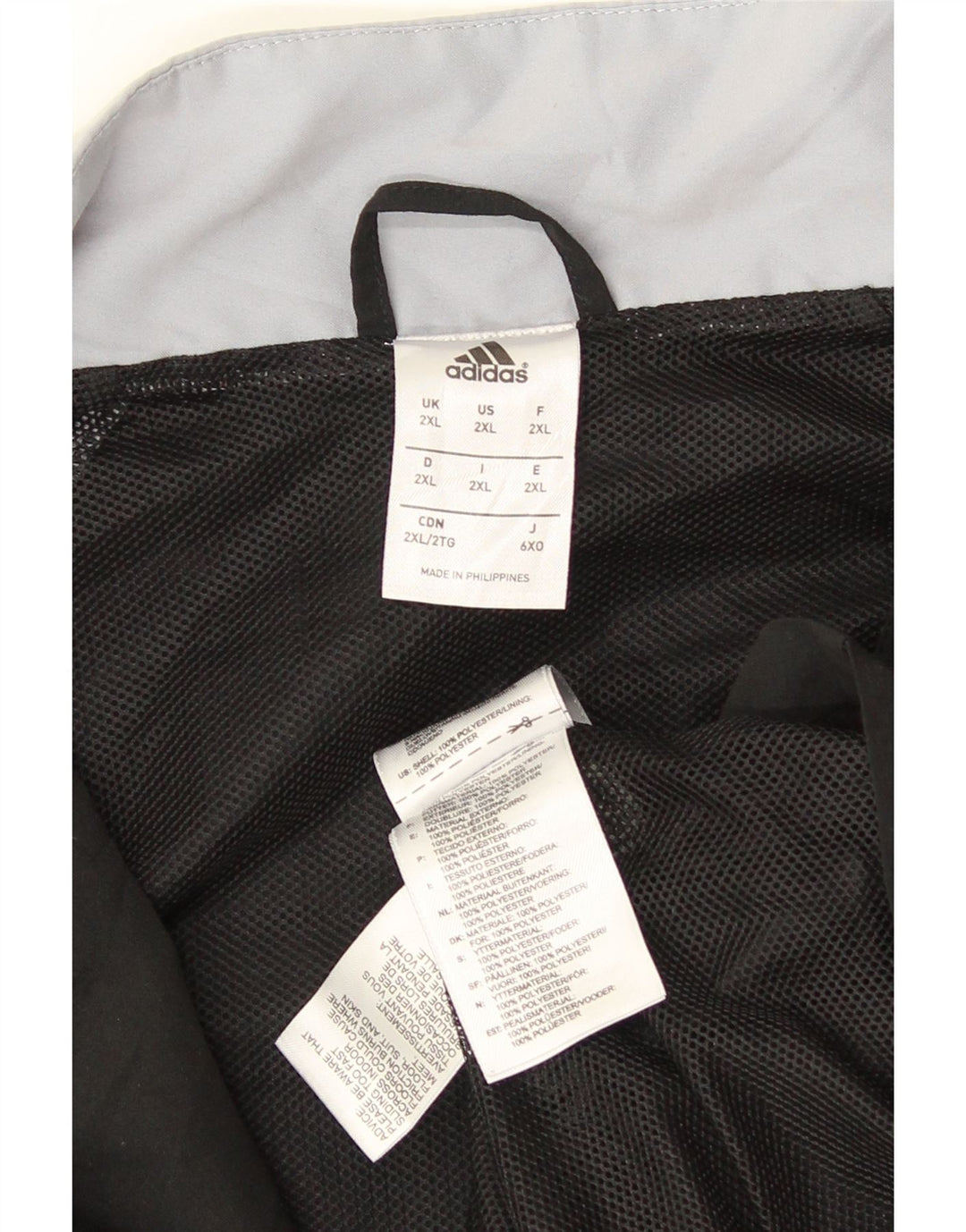 Adidas Hombre Chándal Top Chaqueta 2XL Negro Colorblock Poliéster Deportes