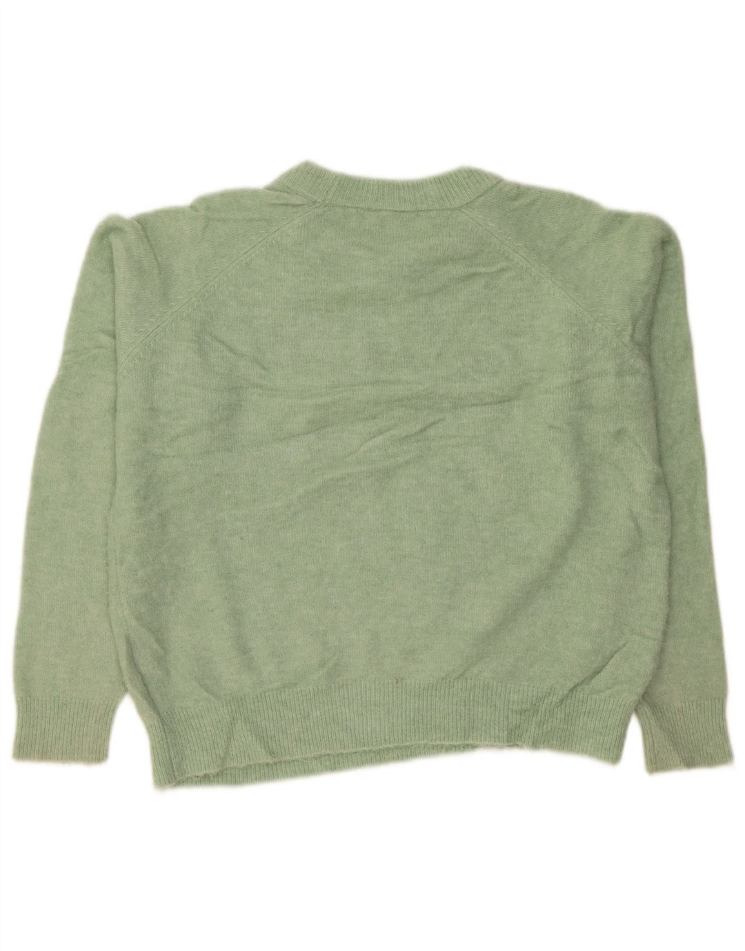 Zara Mujer Jersey De Cuello Redondo De Gran Tamaño UK 44 Nylon Verde Mediano