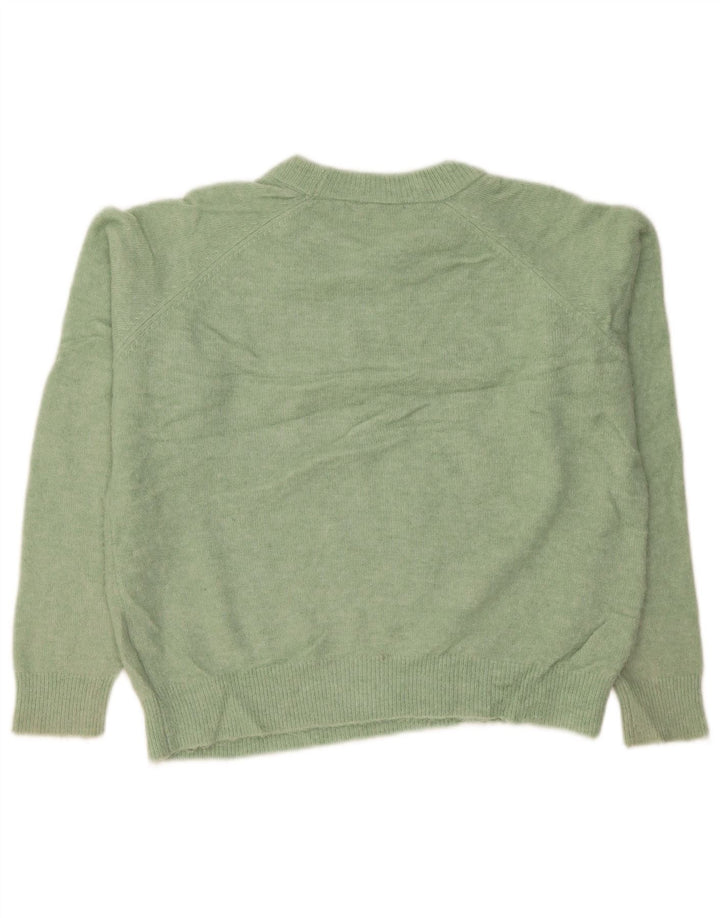 Zara Mujer Jersey De Cuello Redondo De Gran Tamaño UK 44 Nylon Verde Mediano