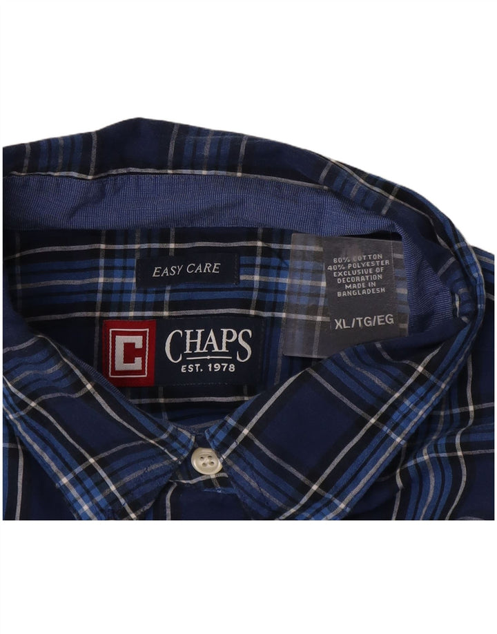 Chaps Camisa de fácil cuidado para hombre XL Algodón a cuadros azul marino