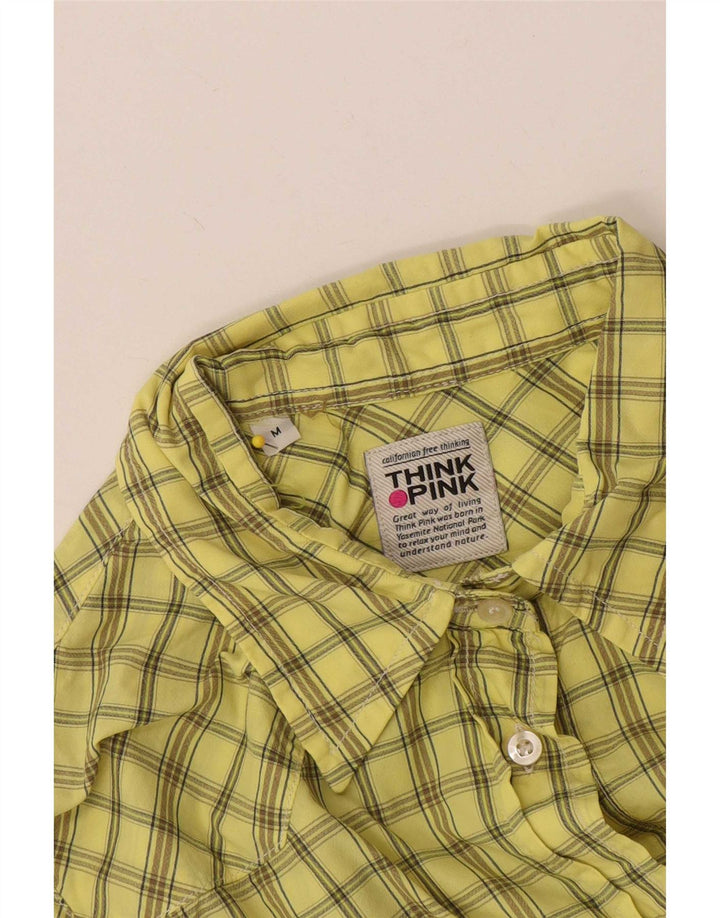 Think Pink Camisa para mujer UK 44 Medium Yellow Check
