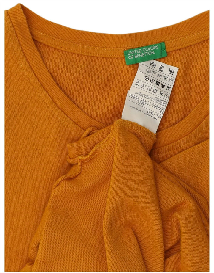 Benetton Top Túnica Mujer UK 44 Algodón Amarillo Medio