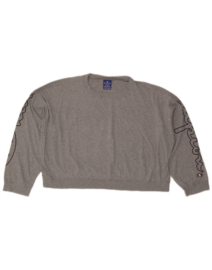 CHAMPION Sudadera extragrande con gráfico corto para mujer UK 6 XS Gris