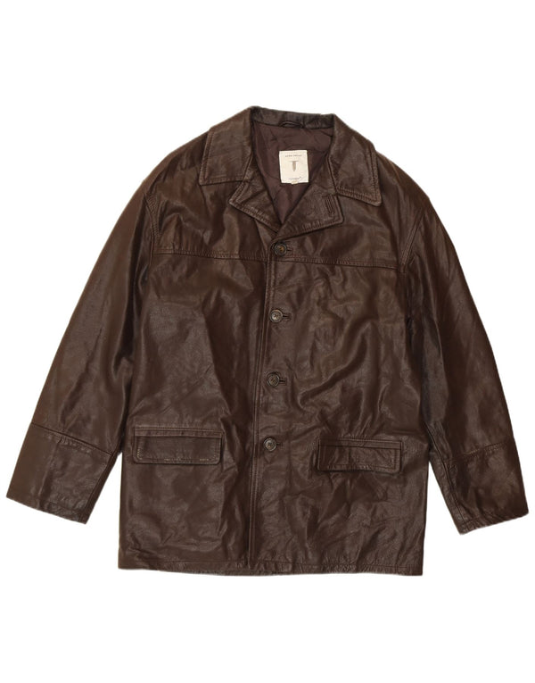 CONBIPEL Chaqueta de cuero para hombre IT 46 Small Brown Leather Classic