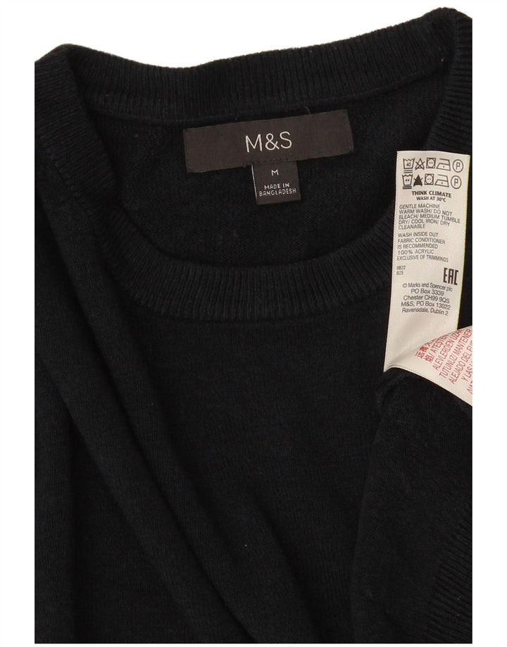 MARKS & SPENCER Suéter tipo jersey con cuello redondo para hombre Acrílico azul marino mediano