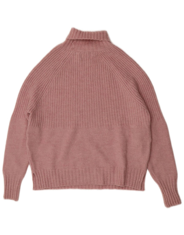 Superdry Jersey de corte relajado con cuello vuelto para mujer, talla 40, color rosa