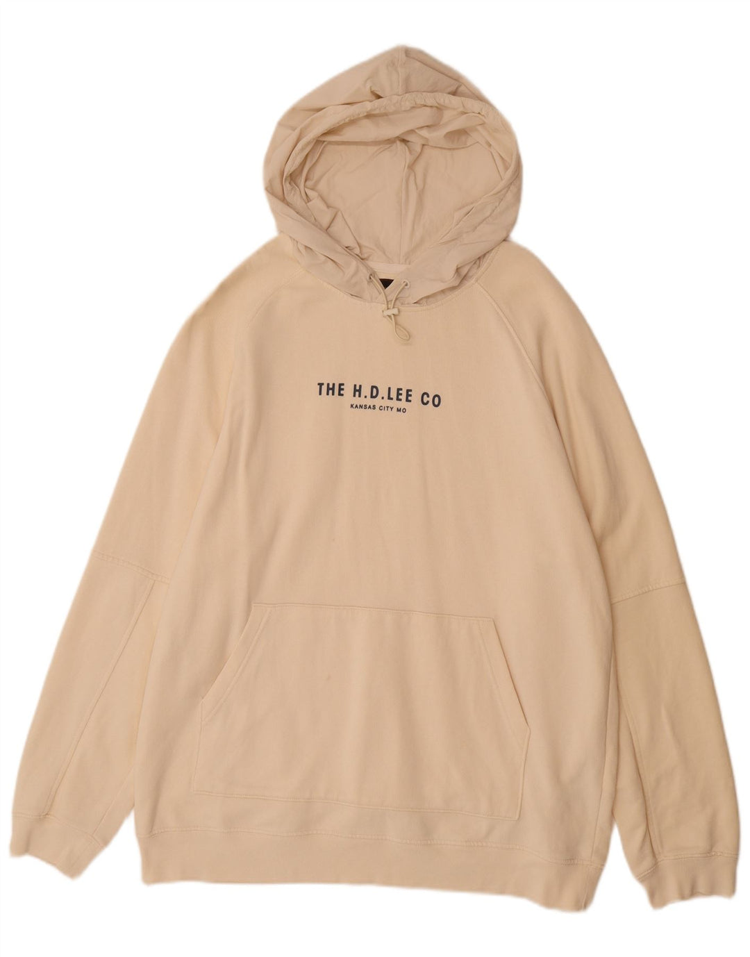 LEE Hombre Sudadera con Capucha Gráfica Jersey Grande Algodón Beige