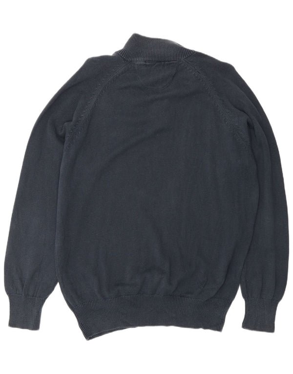 Slam Jersey con cuello y cremallera para hombre XL Algodón azul marino