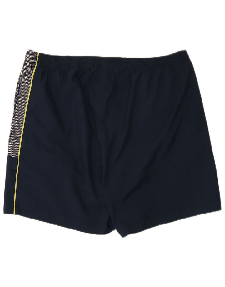 FILA Pantalones cortos deportivos gráficos para hombre grande azul marino