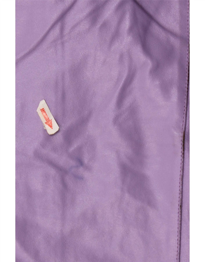 Habana Chaqueta de cuero para mujer UK 10 Small Purple Leather